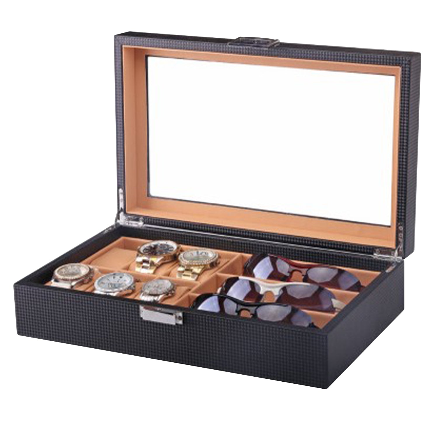 【GEUM】 腕時計収納ケース 12本用 6本用 時計ケース 腕時計ケース 時計 腕時計 収納 保管 ボックス コレクション ケース ウォッチケース オシャレ ディスプレイ インテリア ブラック ブラウン メンズ レディース プレゼント ギフト カーボンファイバー 【90日保証】GEUM020